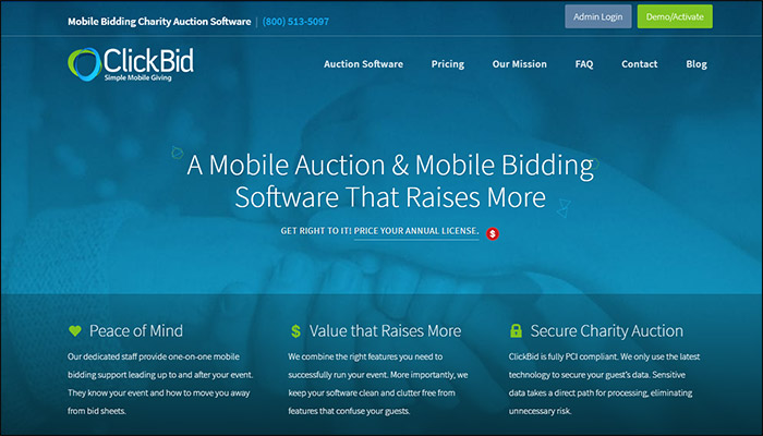 Find out more about Clickbid's mobile bidding software.