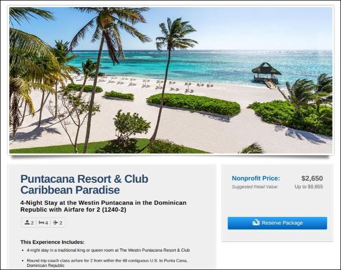 Offer your attendees a trip to Puntacana to bid on as a silent auction donation