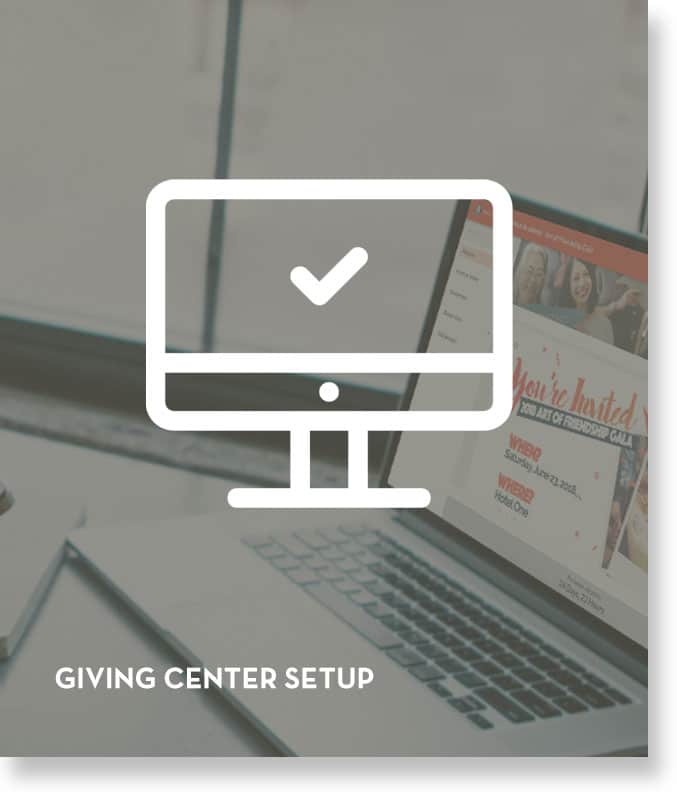 Giving Center setup image