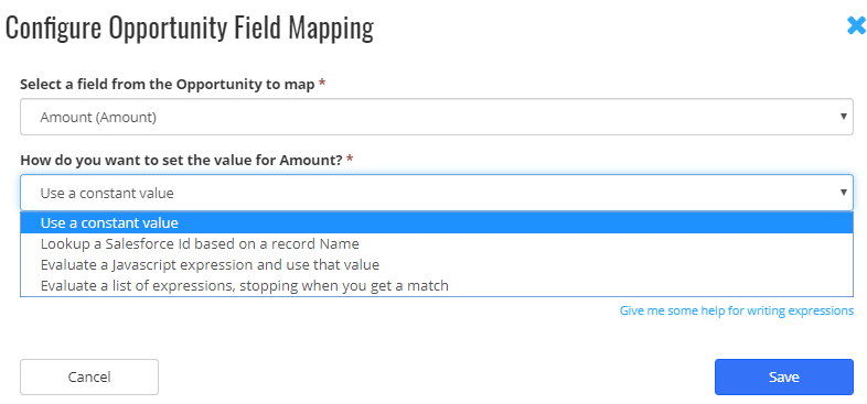 8> Configure Opportunity Field Mapping