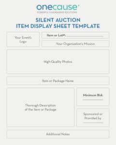 Use this silent auction display sheet template to provide more information about your items.