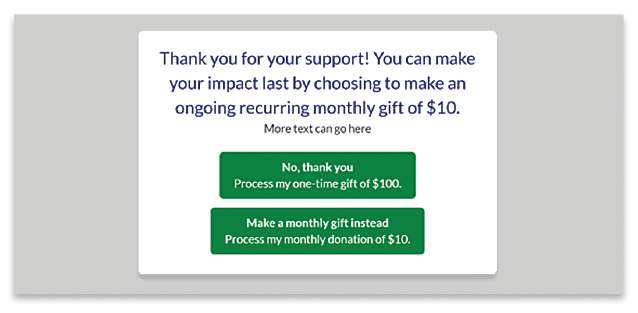 Take a look at this recurring gift ask.