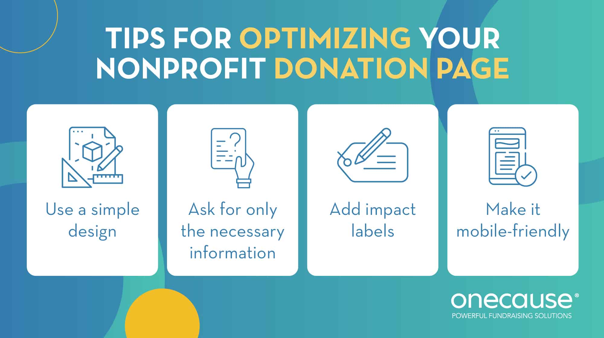 Tips for optimizing your donation page for giving, also detailed below.