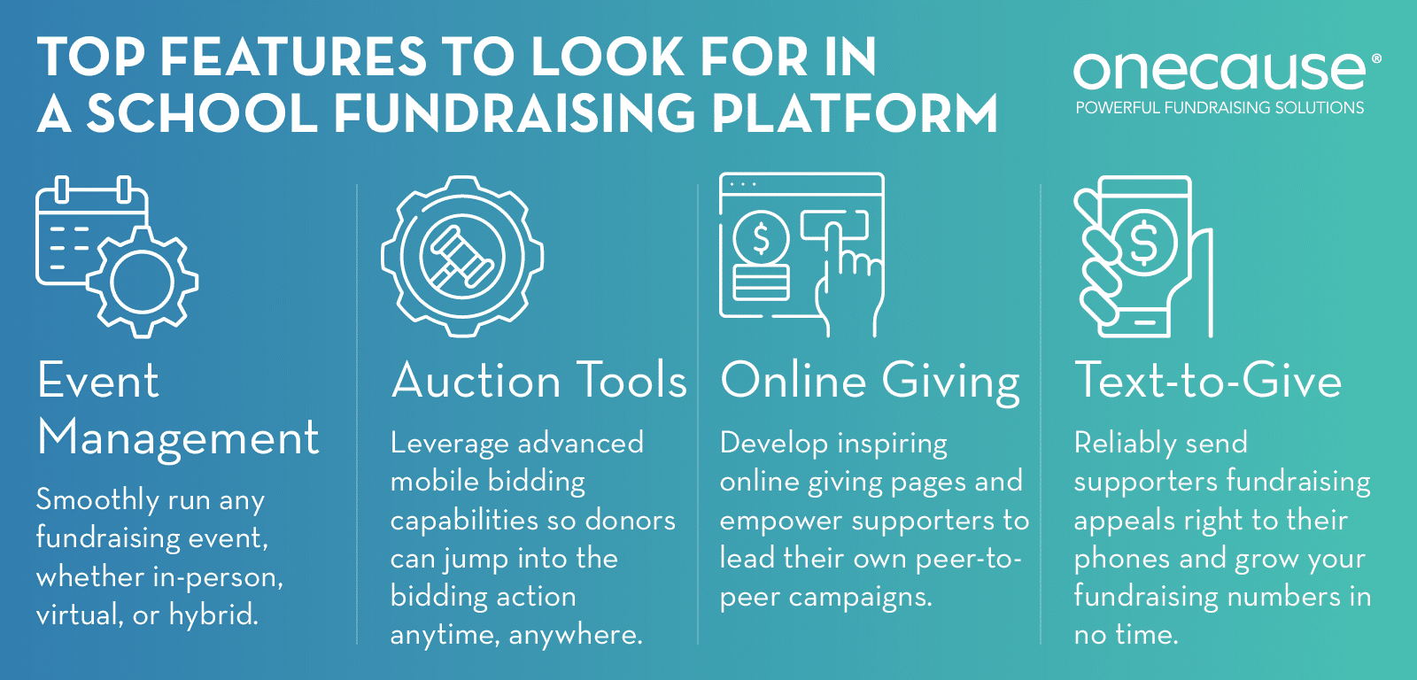 A comprehensive school fundraising platform will help you lead any type of fundraiser. 