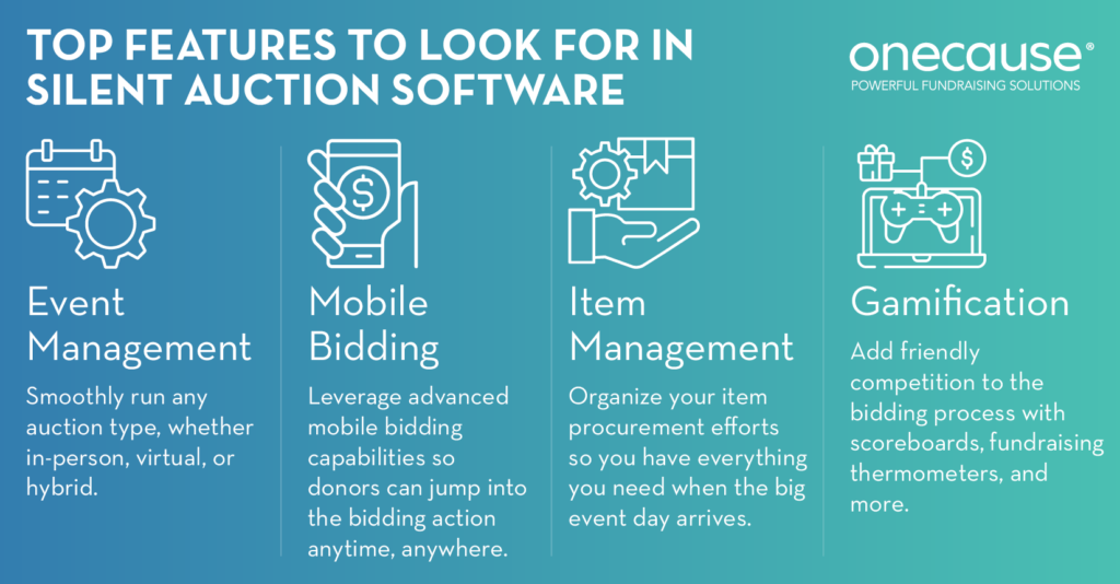 The right silent auction software will come with everything you need to pull off a successful event. 