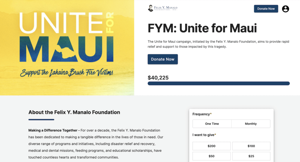 As one of our favorite donation page examples, the Felix Y. Manalo Foundation Inc. builds trust by demonstrating how this organization helps those in need. 