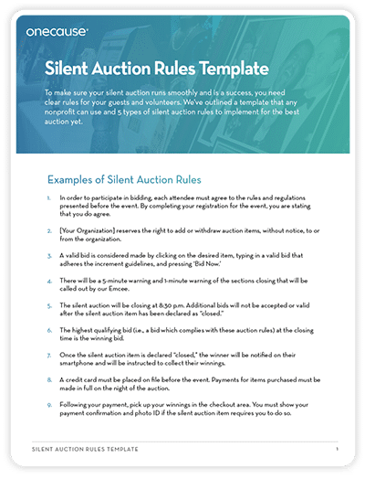 Silent Auction Rules Template