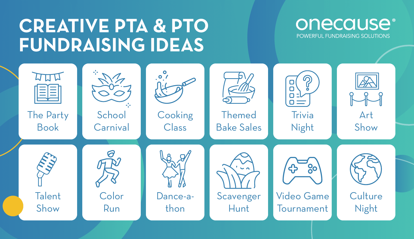 A list of creative PTO and PTA fundraising ideas, also described in the text below.