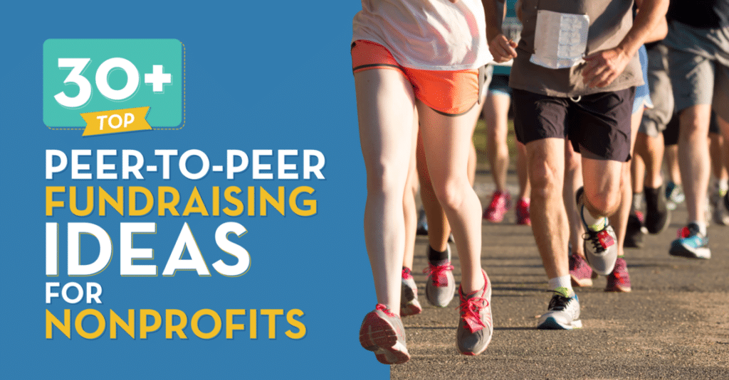 The title of this article on the left side and an image of runners participating in a peer-to-peer fundraising event on the right side.