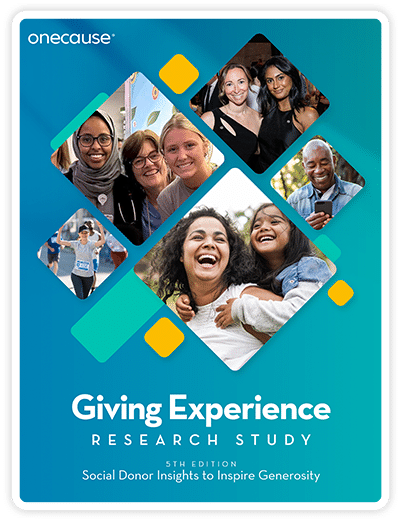 Cover of the Giving Experience study showing smiling social donors.